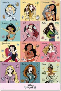 Disney Princess Brush Strokes Poster