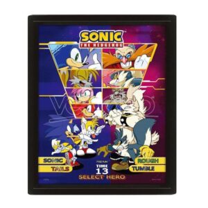 Sonic The Hedgehog - Framed 3D Lenticular Poster (25cm x 20cm)